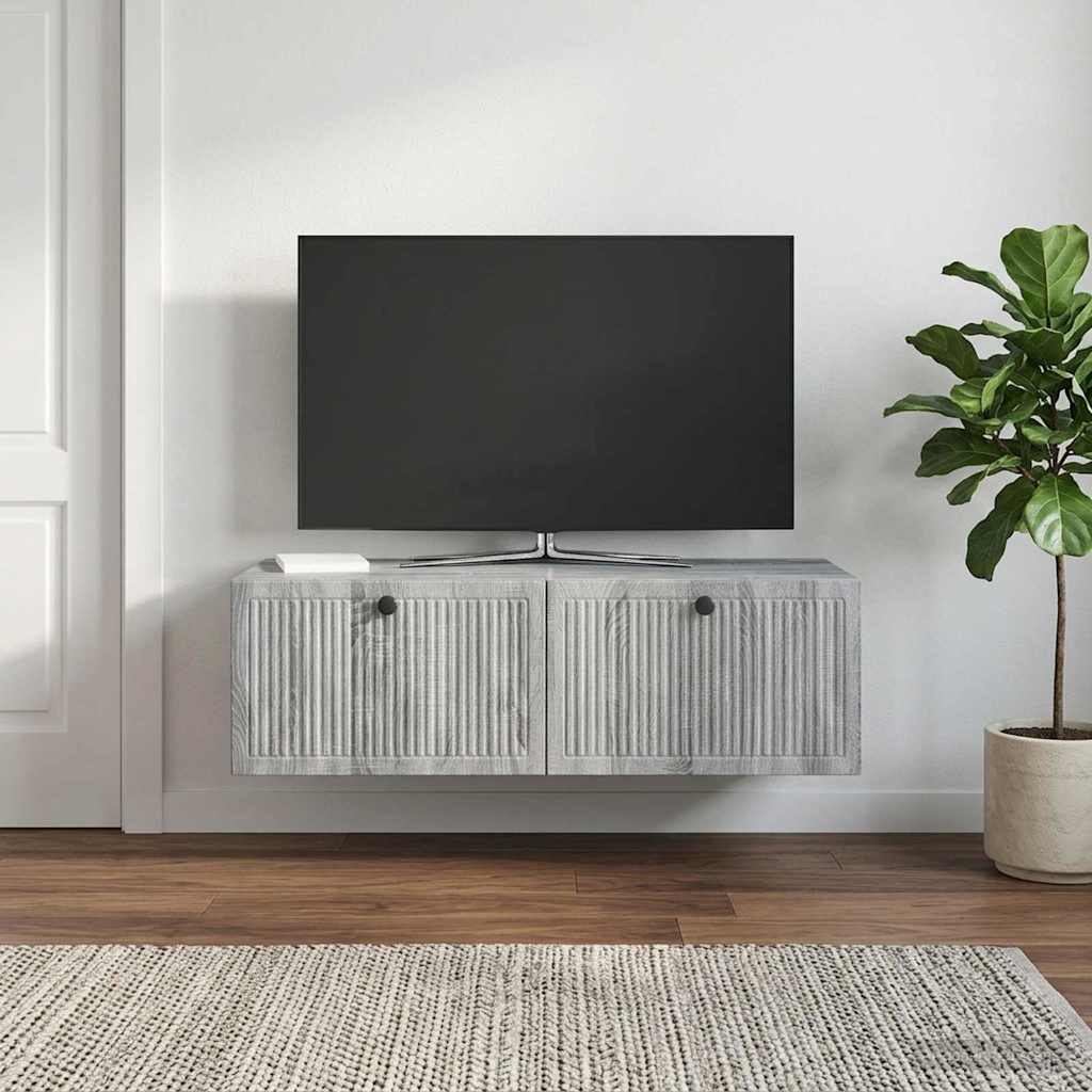 Wall-Mounted TV Cabinet Grey Sonoma 98 x 41 x 30 cm