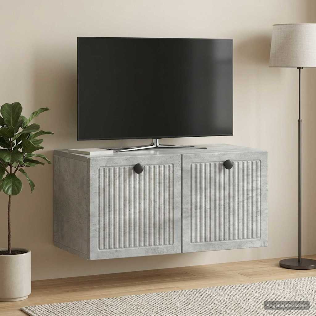 Wall-Mounted TV Cabinet Concrete Grey 59.5 x 31 x 30 cm