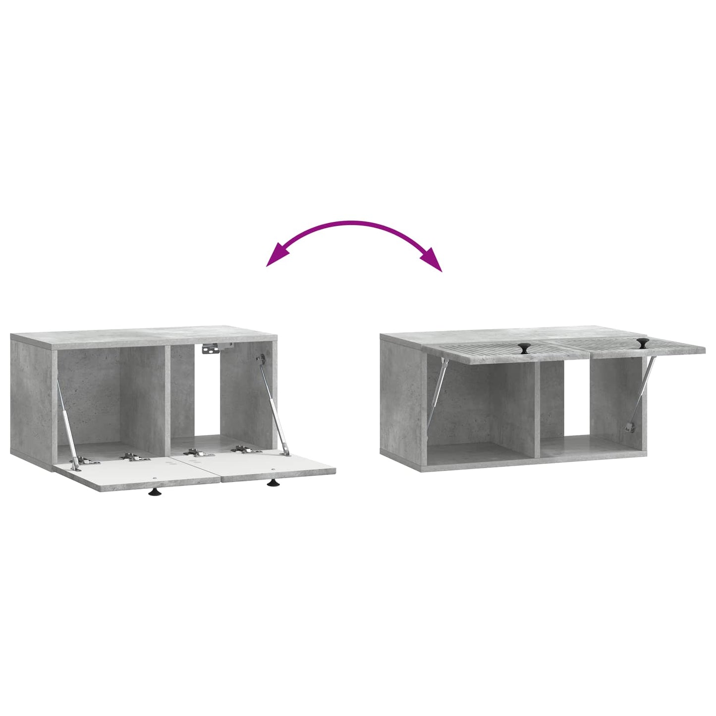 Wall-Mounted TV Cabinet Concrete Grey 59.5 x 31 x 30 cm