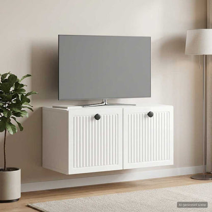Wall-Mounted TV Cabinet High Gloss White 59.5 x 31 x 30 cm