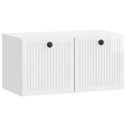 Wall-Mounted TV Cabinet High Gloss White 59.5 x 31 x 30 cm