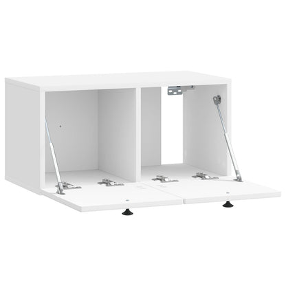 Wall-Mounted TV Cabinet High Gloss White 59.5 x 31 x 30 cm
