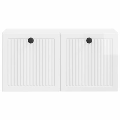 Wall-Mounted TV Cabinet High Gloss White 59.5 x 31 x 30 cm