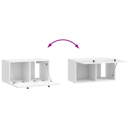 Wall-Mounted TV Cabinet High Gloss White 59.5 x 31 x 30 cm