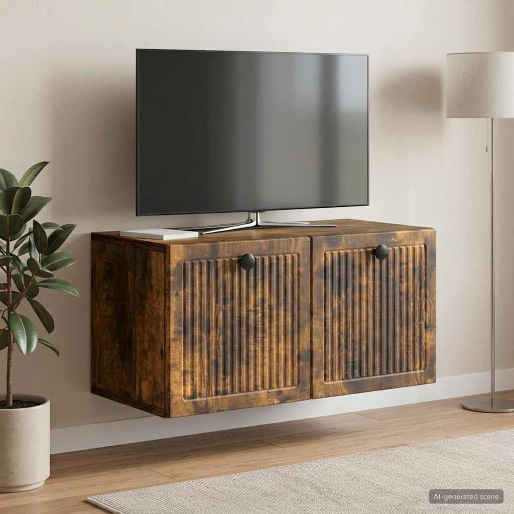 Wall-Mounted TV Cabinet Smoked Oak 59.5 x 31 x 30 cm