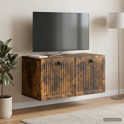 Wall-Mounted TV Cabinet Smoked Oak 59.5 x 31 x 30 cm