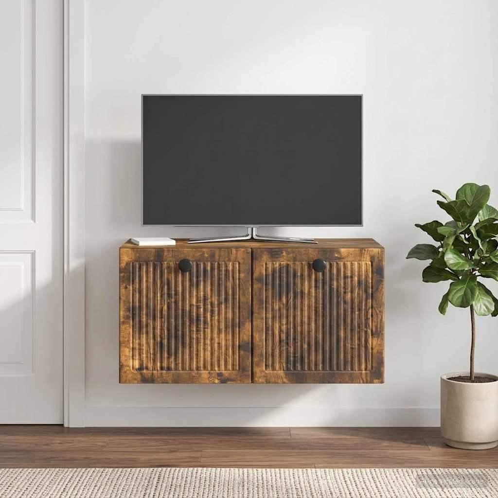 Wall-Mounted TV Cabinet Smoked Oak 59.5 x 31 x 30 cm