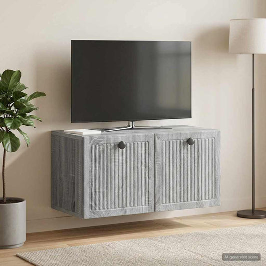 Wall-Mounted TV Cabinet Grey Sonoma 59.5 x 31 x 30 cm