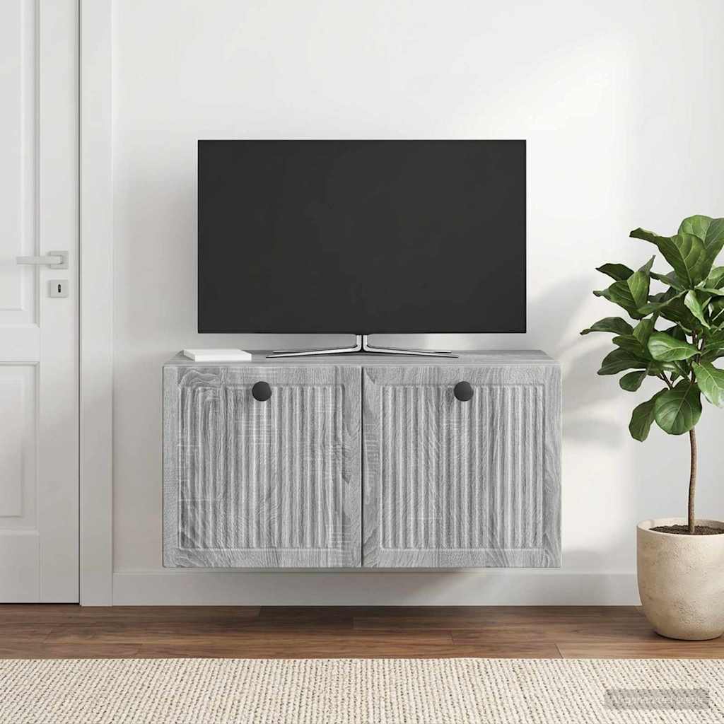 Wall-Mounted TV Cabinet Grey Sonoma 59.5 x 31 x 30 cm
