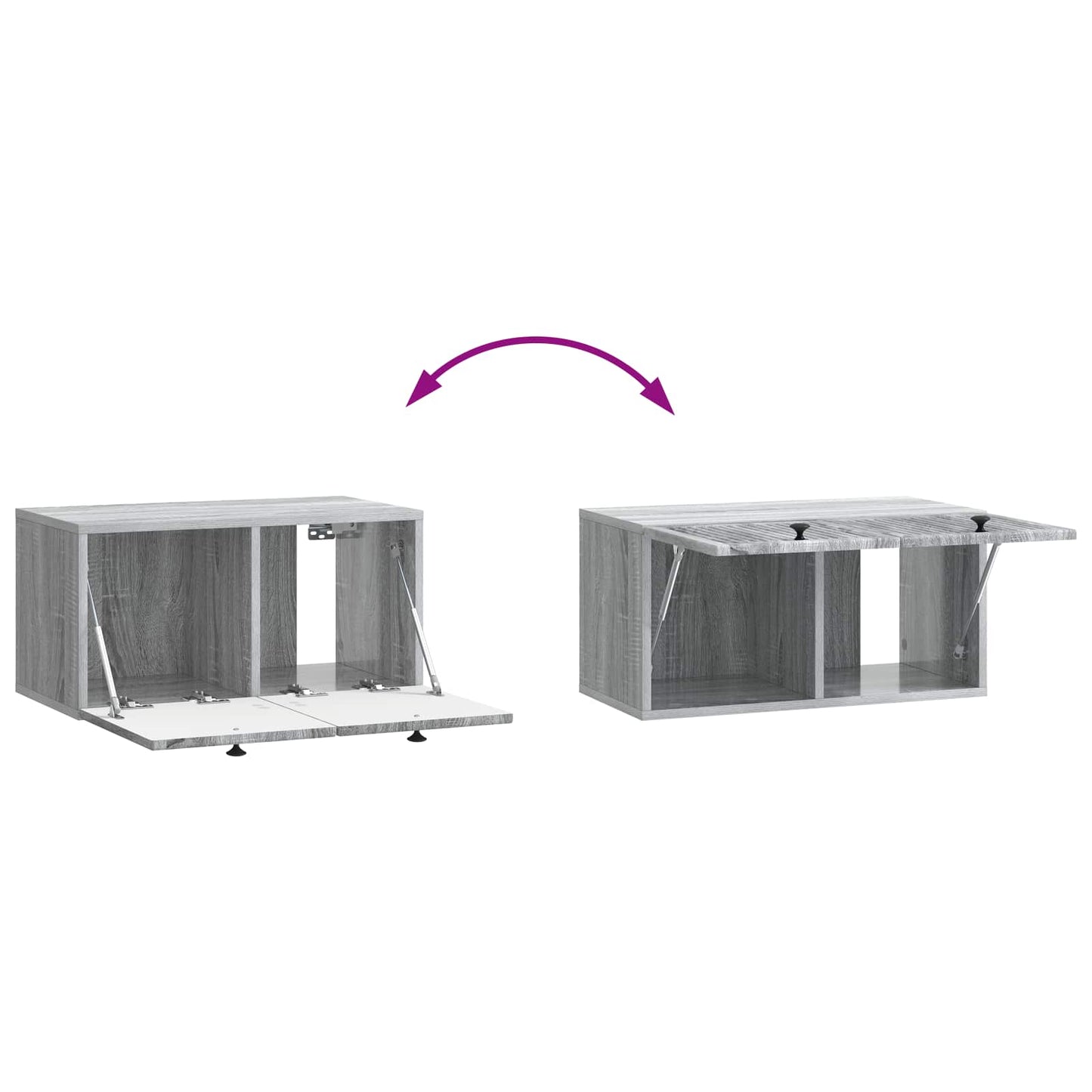 Wall-Mounted TV Cabinet Grey Sonoma 59.5 x 31 x 30 cm