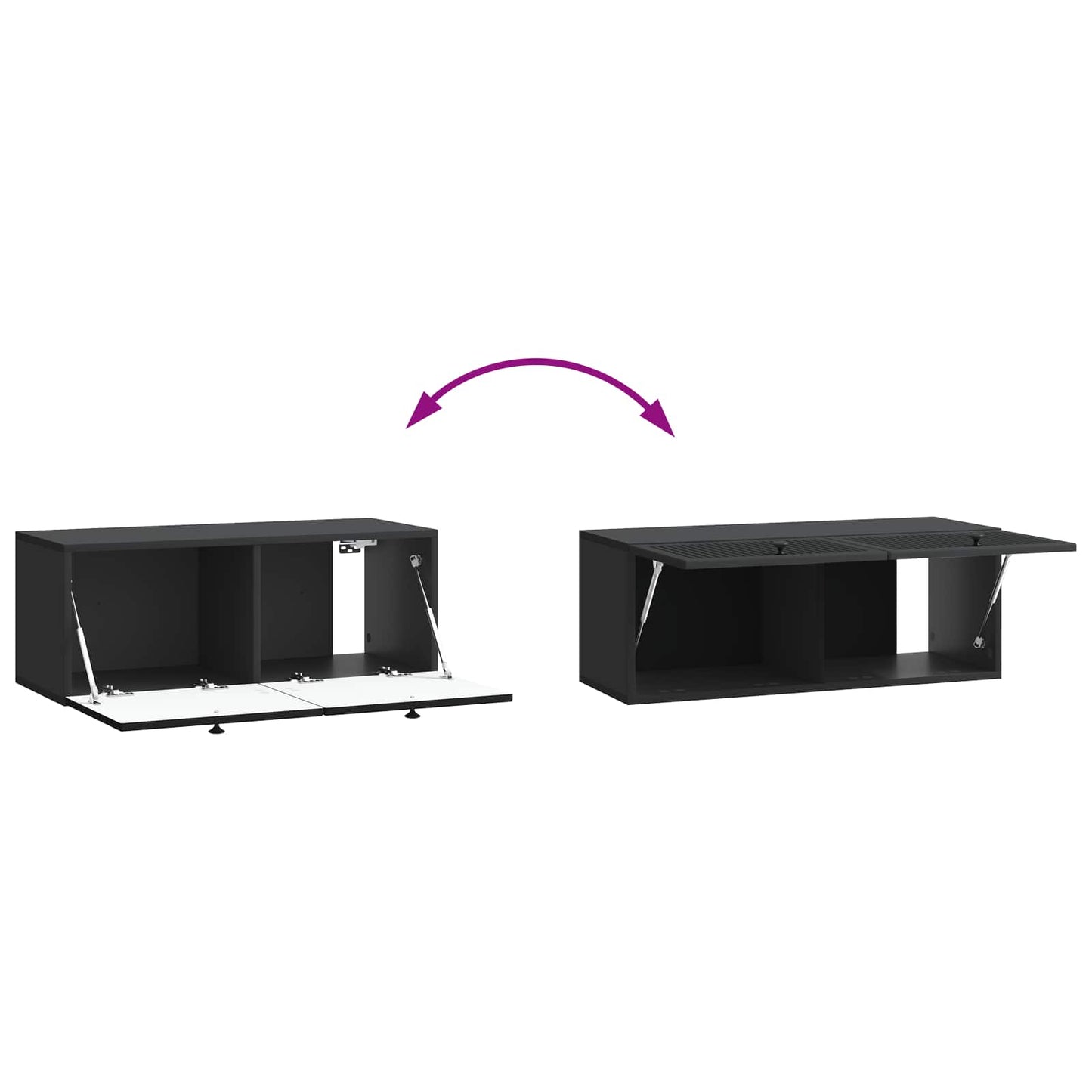 Wall-Mounted TV Cabinet Black 78.5 x 31 x 30 cm Engineered Wood