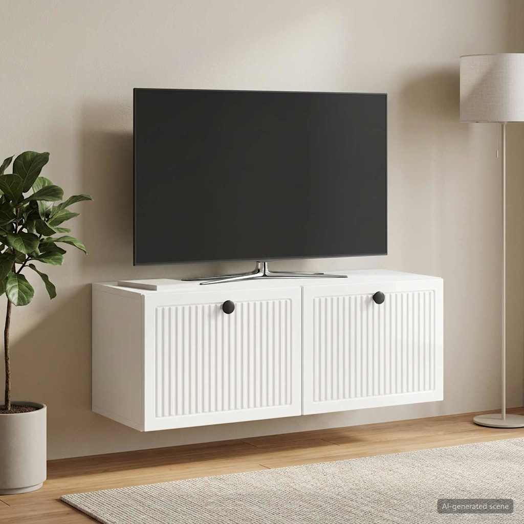 Wall-Mounted TV Cabinet High Gloss White 78.5 x 31 x 30 cm
