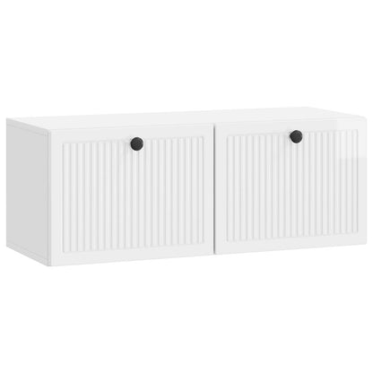 Wall-Mounted TV Cabinet High Gloss White 78.5 x 31 x 30 cm