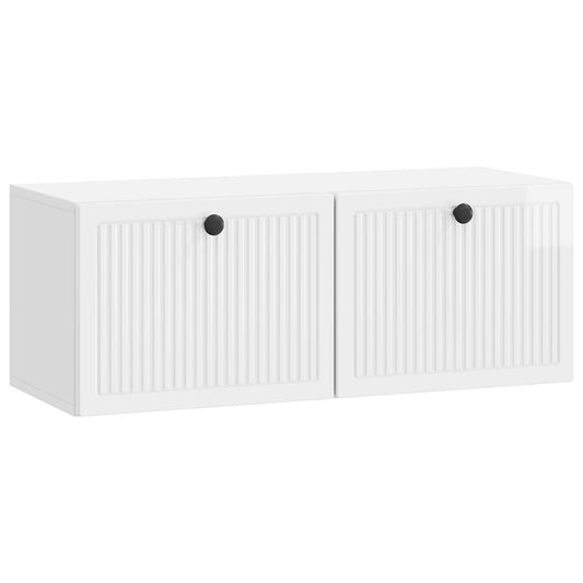 Wall-Mounted TV Cabinet High Gloss White 78.5 x 31 x 30 cm