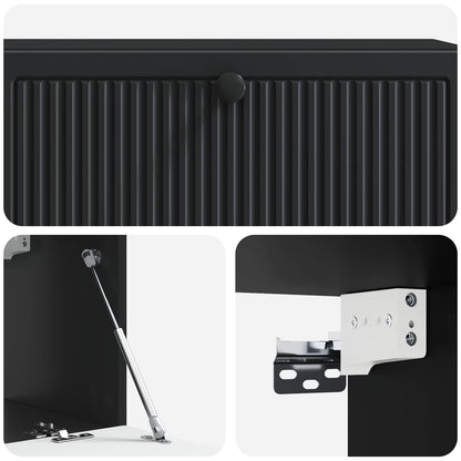 Wall-Mounted TV Cabinet Black 98 x 31 x 30 cm Engineered Wood