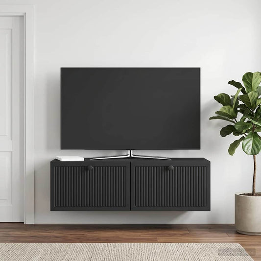 Wall-Mounted TV Cabinet Black 98 x 31 x 30 cm Engineered Wood