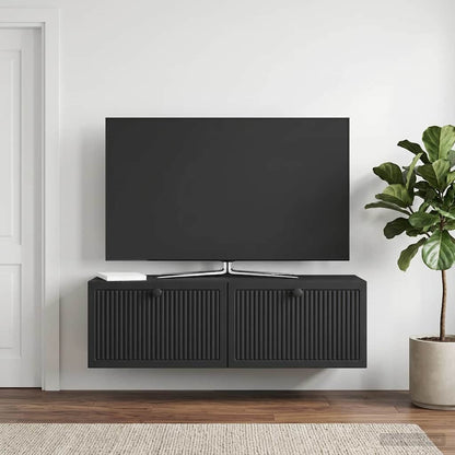 Wall-Mounted TV Cabinet Black 98 x 31 x 30 cm Engineered Wood