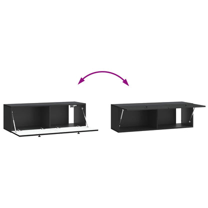Wall-Mounted TV Cabinet Black 98 x 31 x 30 cm Engineered Wood