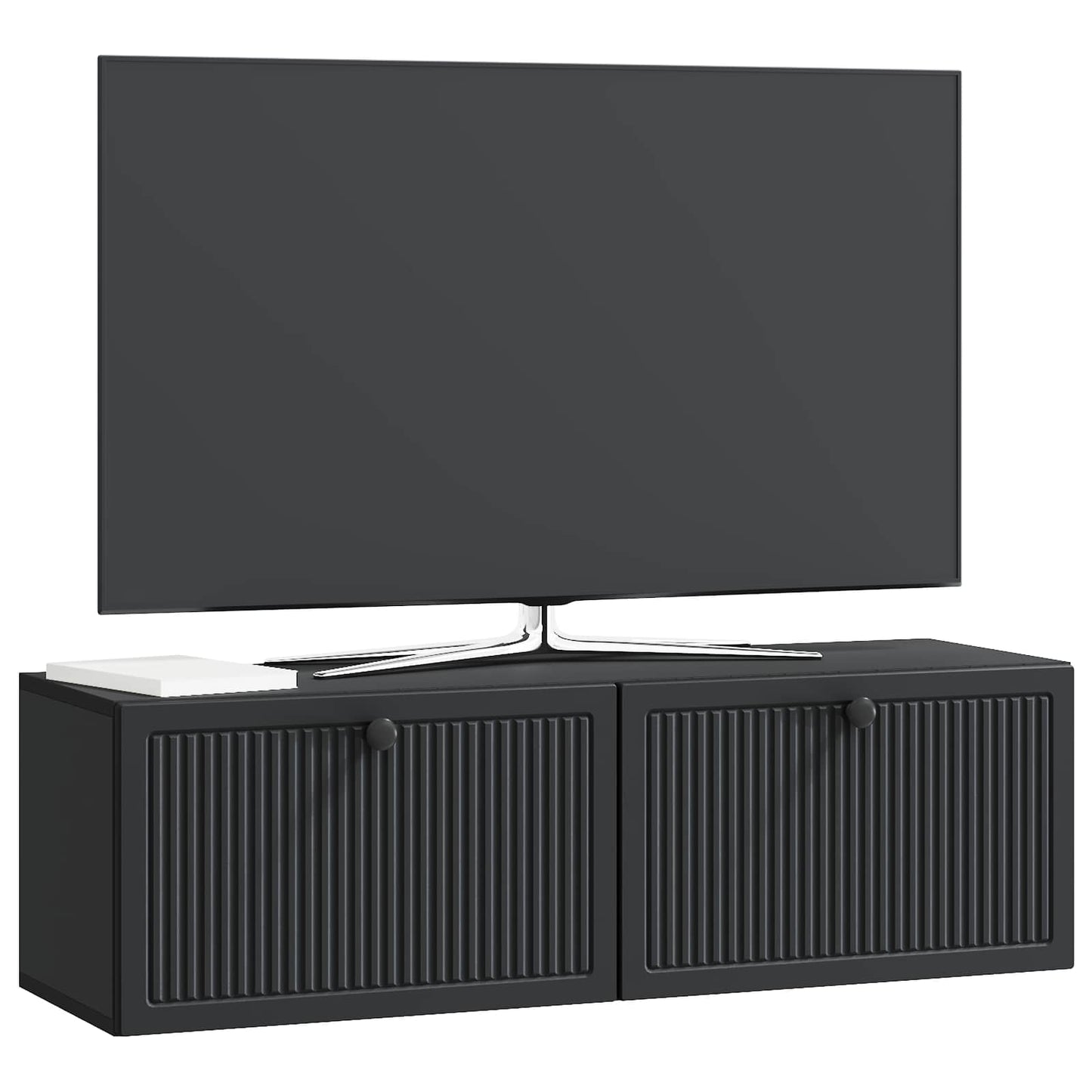 Wall-Mounted TV Cabinet Black 98 x 31 x 30 cm Engineered Wood