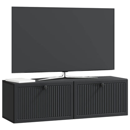 Wall-Mounted TV Cabinet Black 98 x 31 x 30 cm Engineered Wood