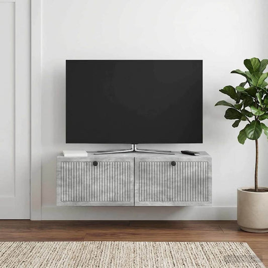 Wall-Mounted TV Cabinet Concrete Grey 98 x 31 x 30 cm