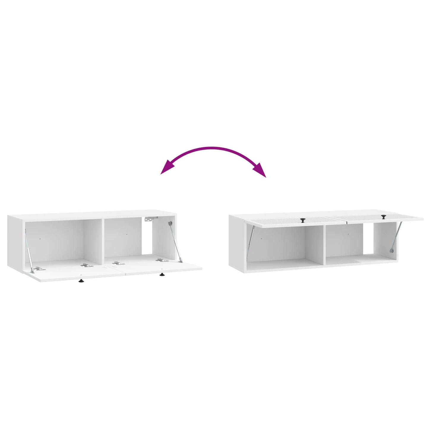 Wall-Mounted TV Cabinet High Gloss White 98 x 31 x 30 cm