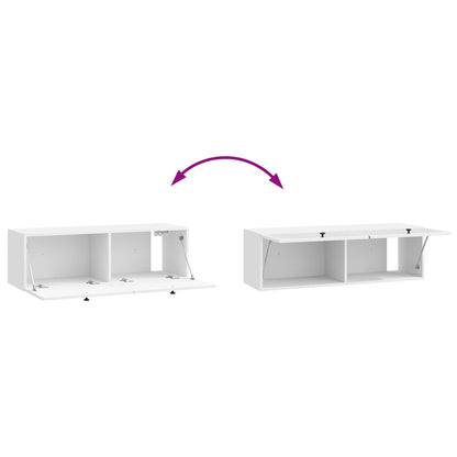 Wall-Mounted TV Cabinet High Gloss White 98 x 31 x 30 cm