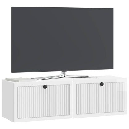 Wall-Mounted TV Cabinet High Gloss White 98 x 31 x 30 cm