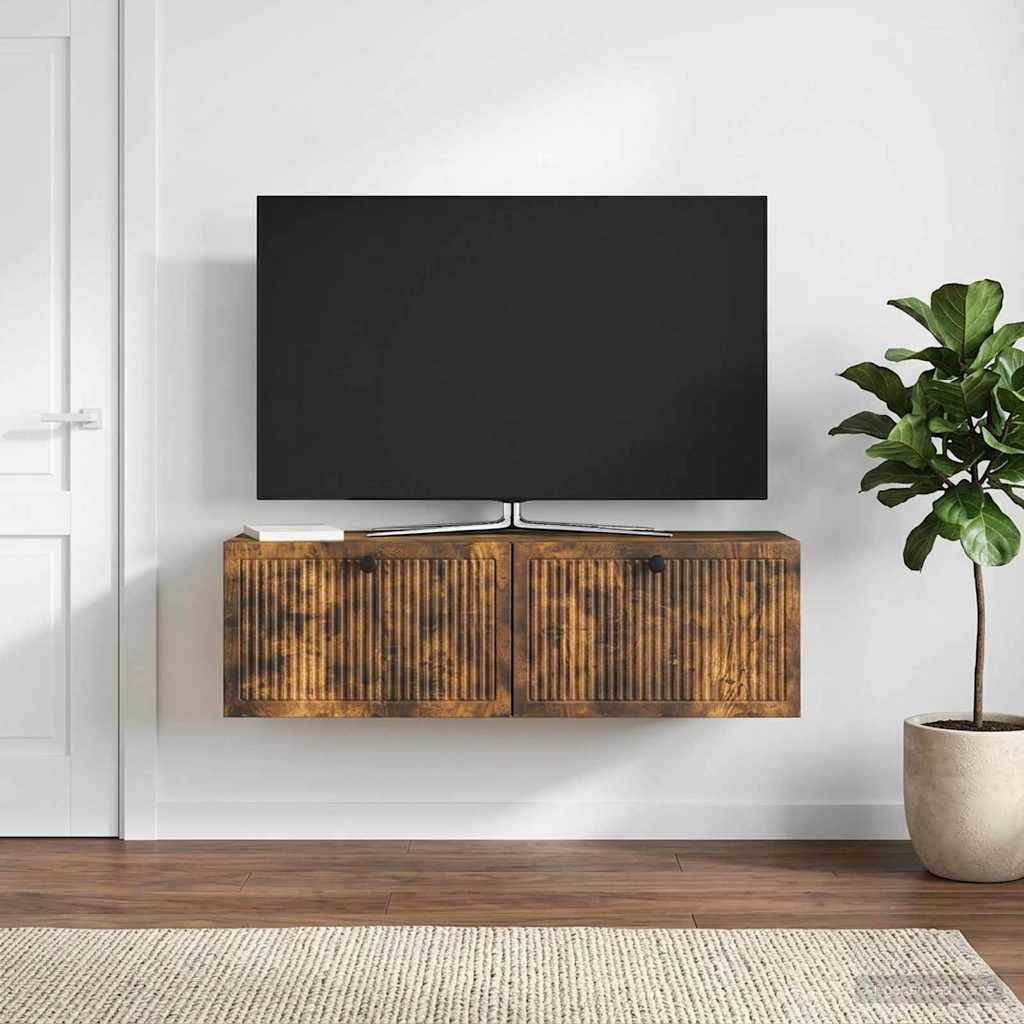 Wall-Mounted TV Cabinet Wall-mounted Smoked Oak 98 x 31 x 30 cm