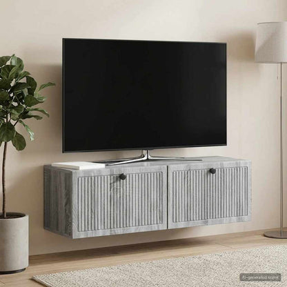 Wall-Mounted TV Cabinet Grey Sonoma 98 x 31 x 30 cm