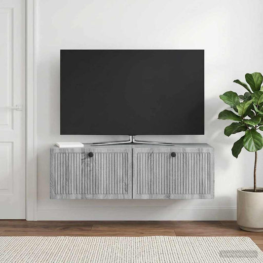 Wall-Mounted TV Cabinet Grey Sonoma 98 x 31 x 30 cm