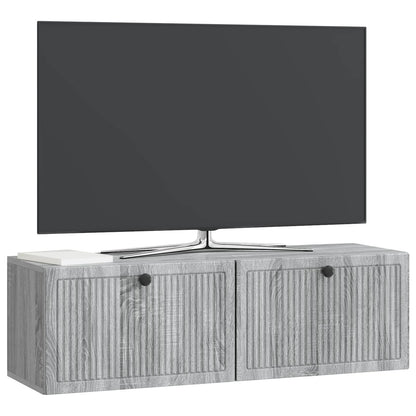 Wall-Mounted TV Cabinet Grey Sonoma 98 x 31 x 30 cm