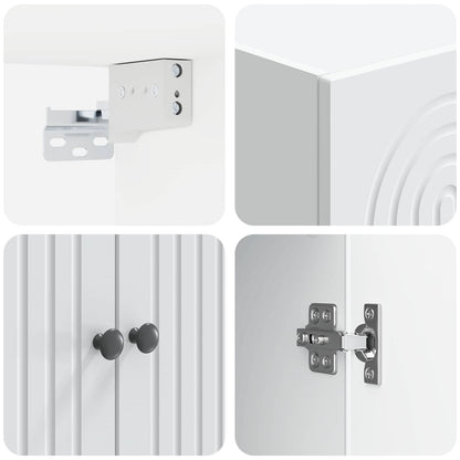 Wall-Mounted Cabinet White 66 x 34.5 x 90 cm Engineered Wood