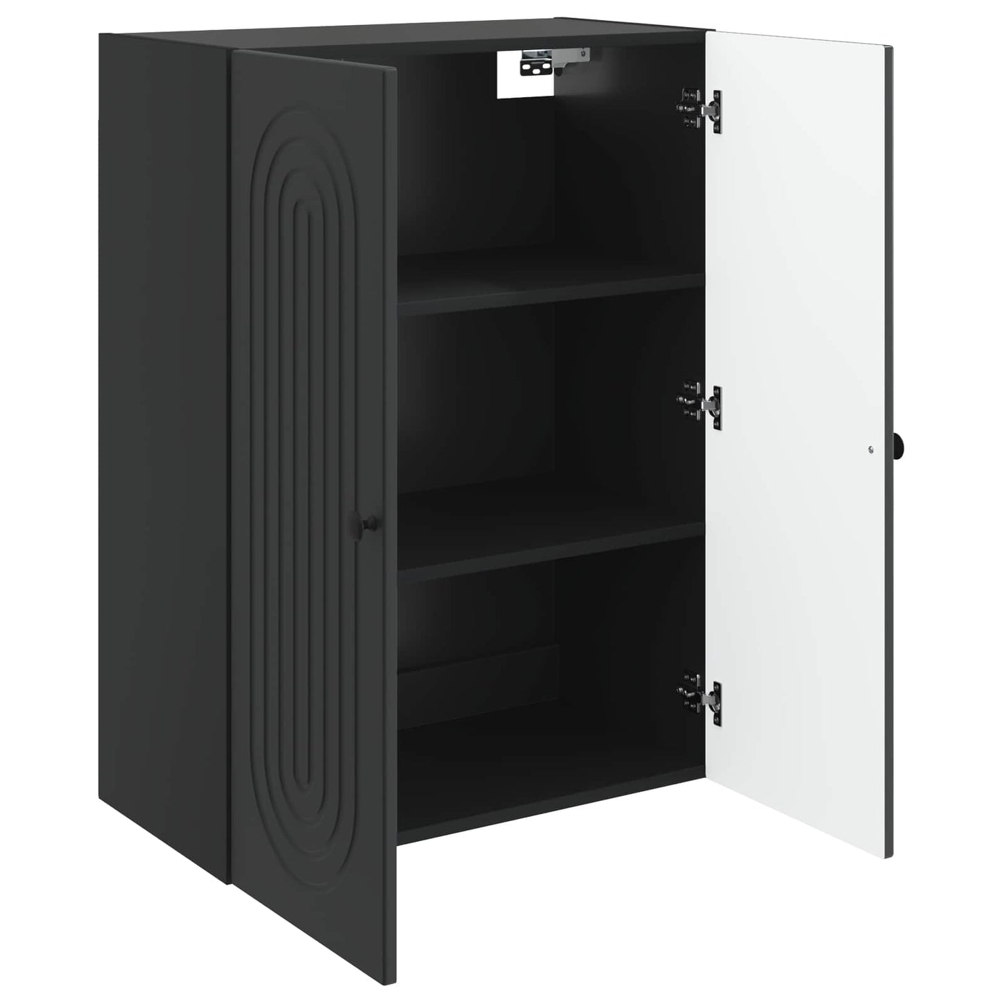 Wall-Mounted Cabinet Black 66 x 34.5 x 90 cm Engineered Wood