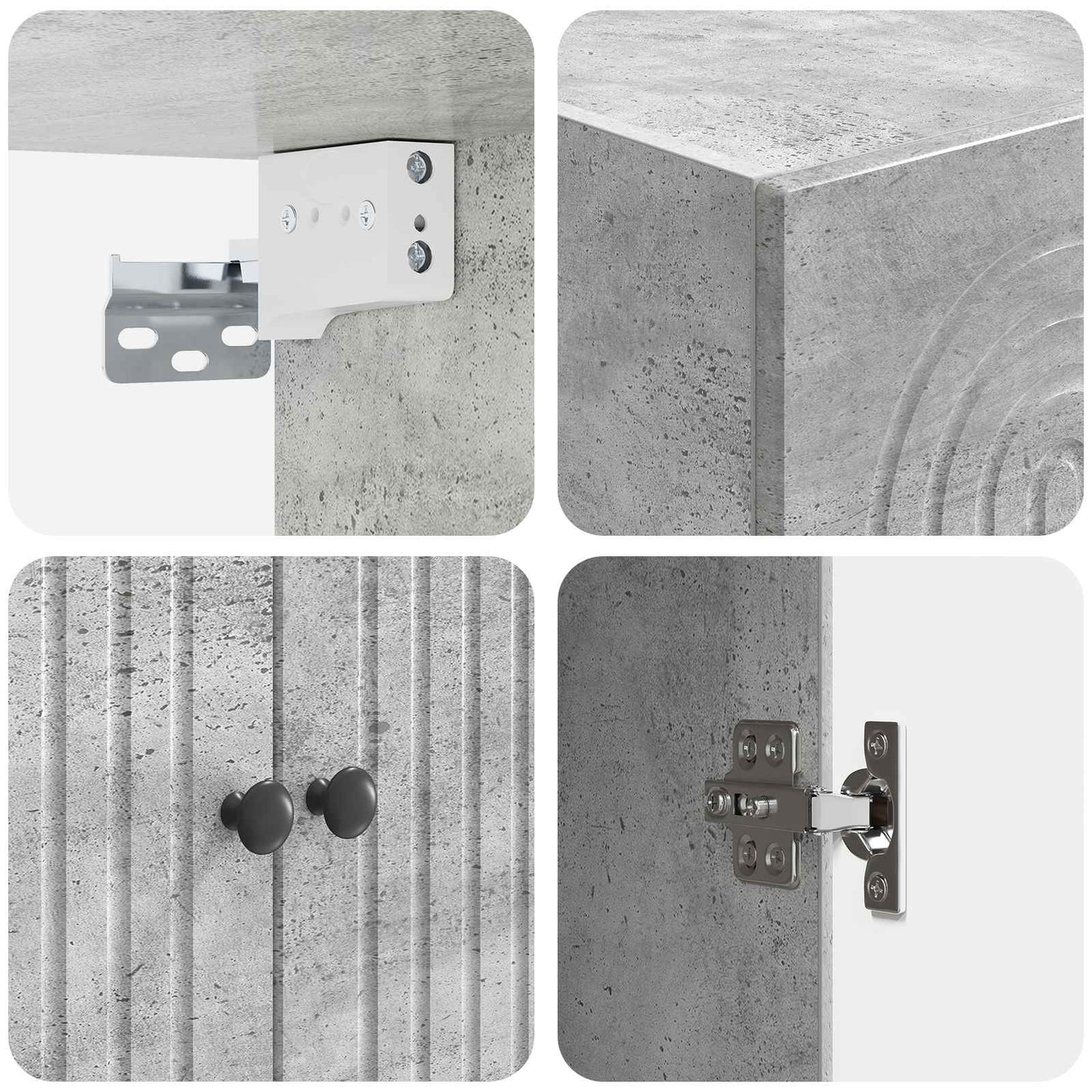 Wall-Mounted Cabinet Concrete Grey 66 x 34.5 x 90 cm