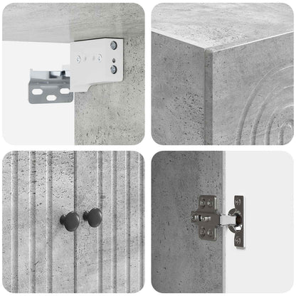 Wall-Mounted Cabinet Concrete Grey 66 x 34.5 x 90 cm