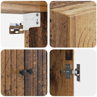 Wall-Mounted Cabinet Old Wood 66 x 34.5 x 90 cm Engineered Wood