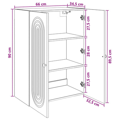 Wall-Mounted Cabinet Old Wood 66 x 34.5 x 90 cm Engineered Wood