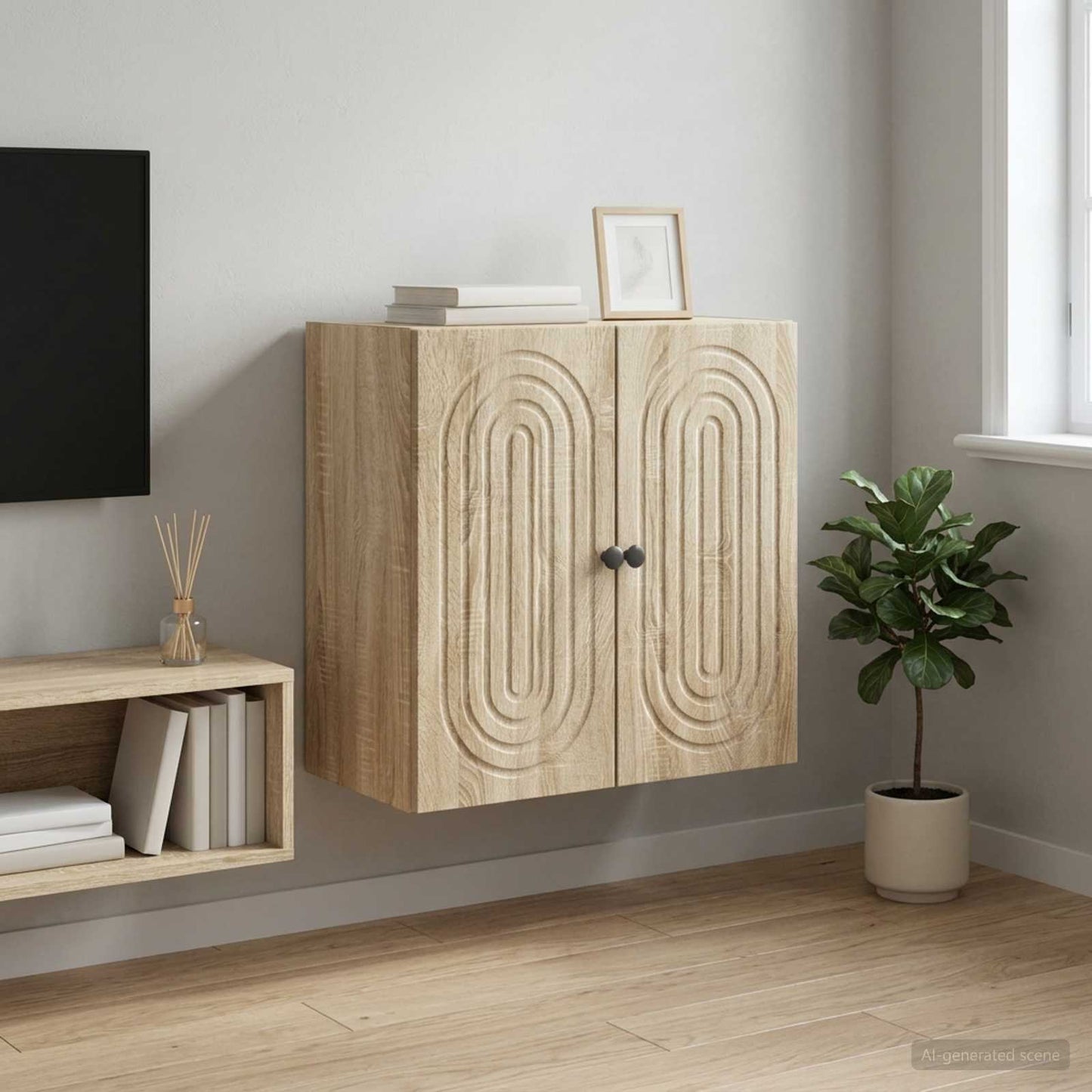 Wall-Mounted Cabinet Sonoma Oak 59 x 31 x 60 cm Engineered Wood