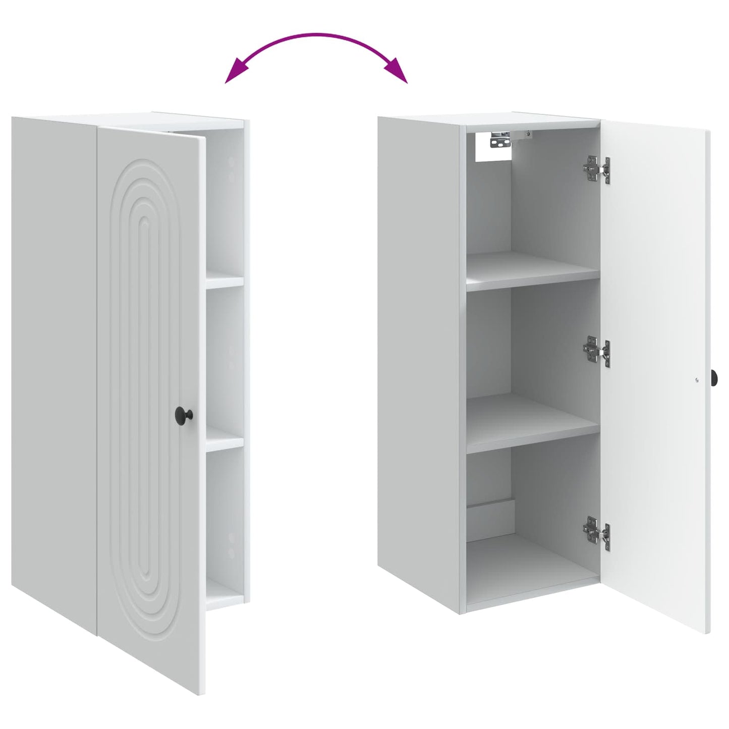 Wall-Mounted Cabinet White 33 x 34.5 x 90 cm Engineered Wood