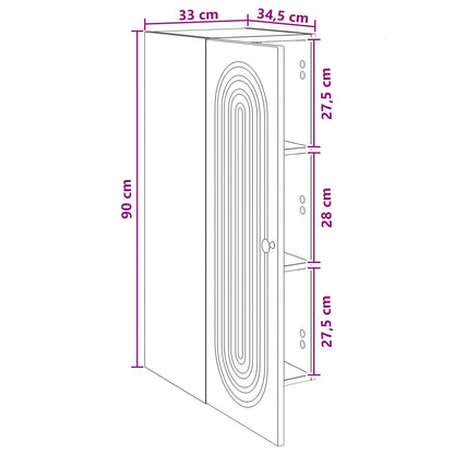 Wall-Mounted Cabinet White 33 x 34.5 x 90 cm Engineered Wood