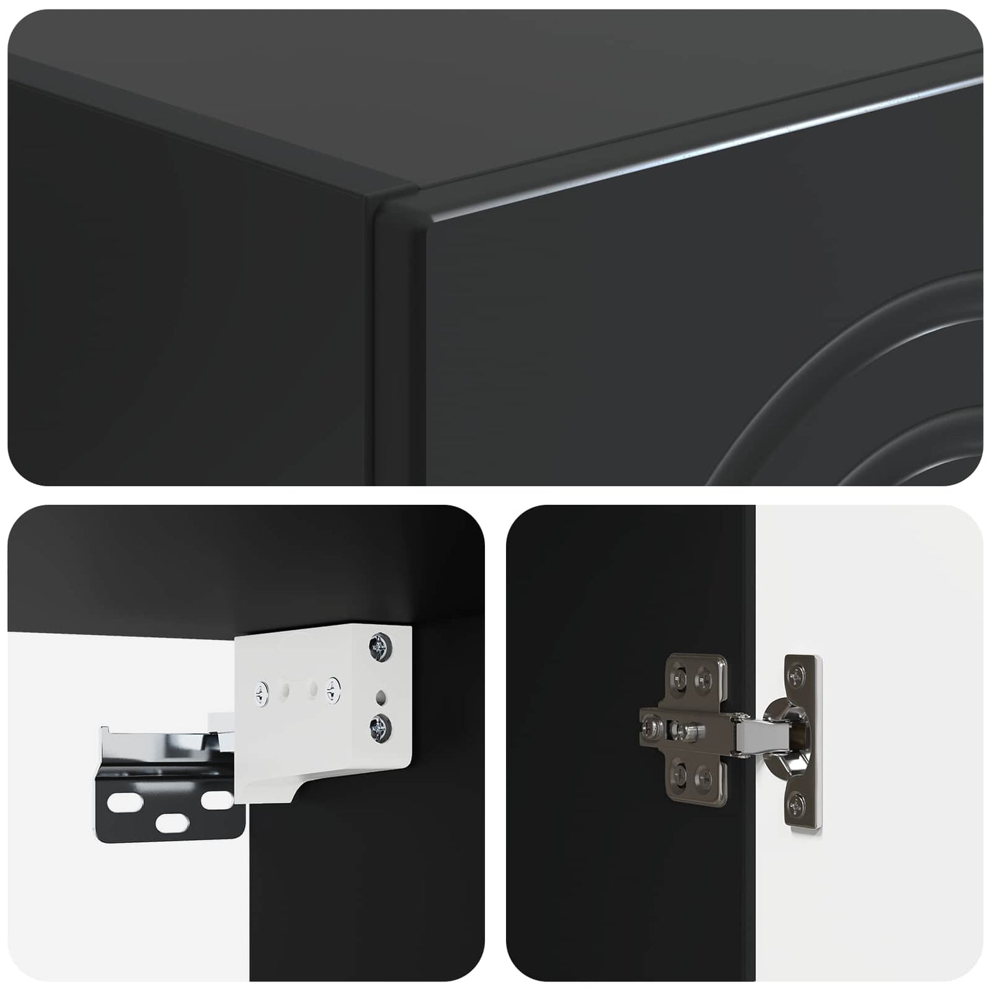 Wall-Mounted Cabinet Black 33 x 34.5 x 90 cm Engineered Wood