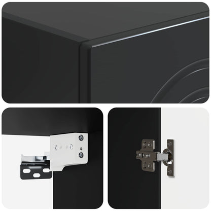 Wall-Mounted Cabinet Black 33 x 34.5 x 90 cm Engineered Wood