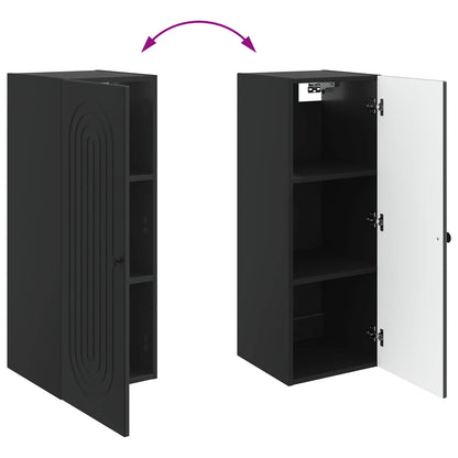 Wall-Mounted Cabinet Black 33 x 34.5 x 90 cm Engineered Wood