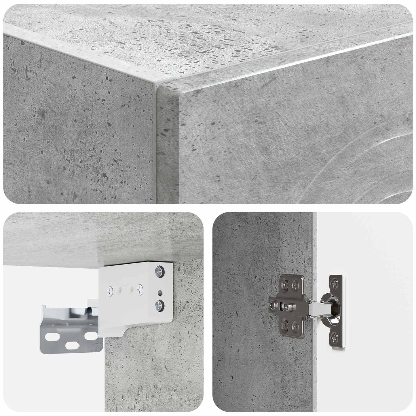 Wall-Mounted Cabinet Concrete Grey 33 x 34.5 x 90 cm