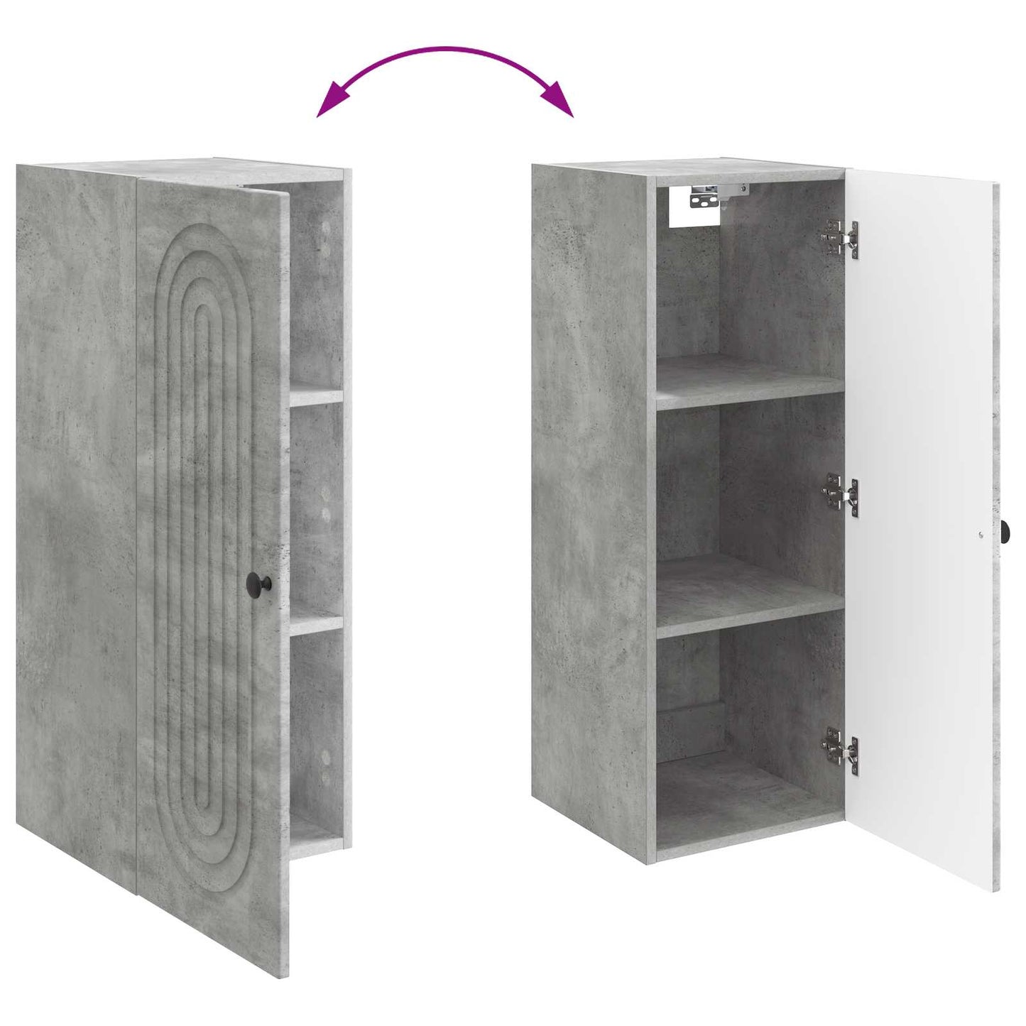 Wall-Mounted Cabinet Concrete Grey 33 x 34.5 x 90 cm