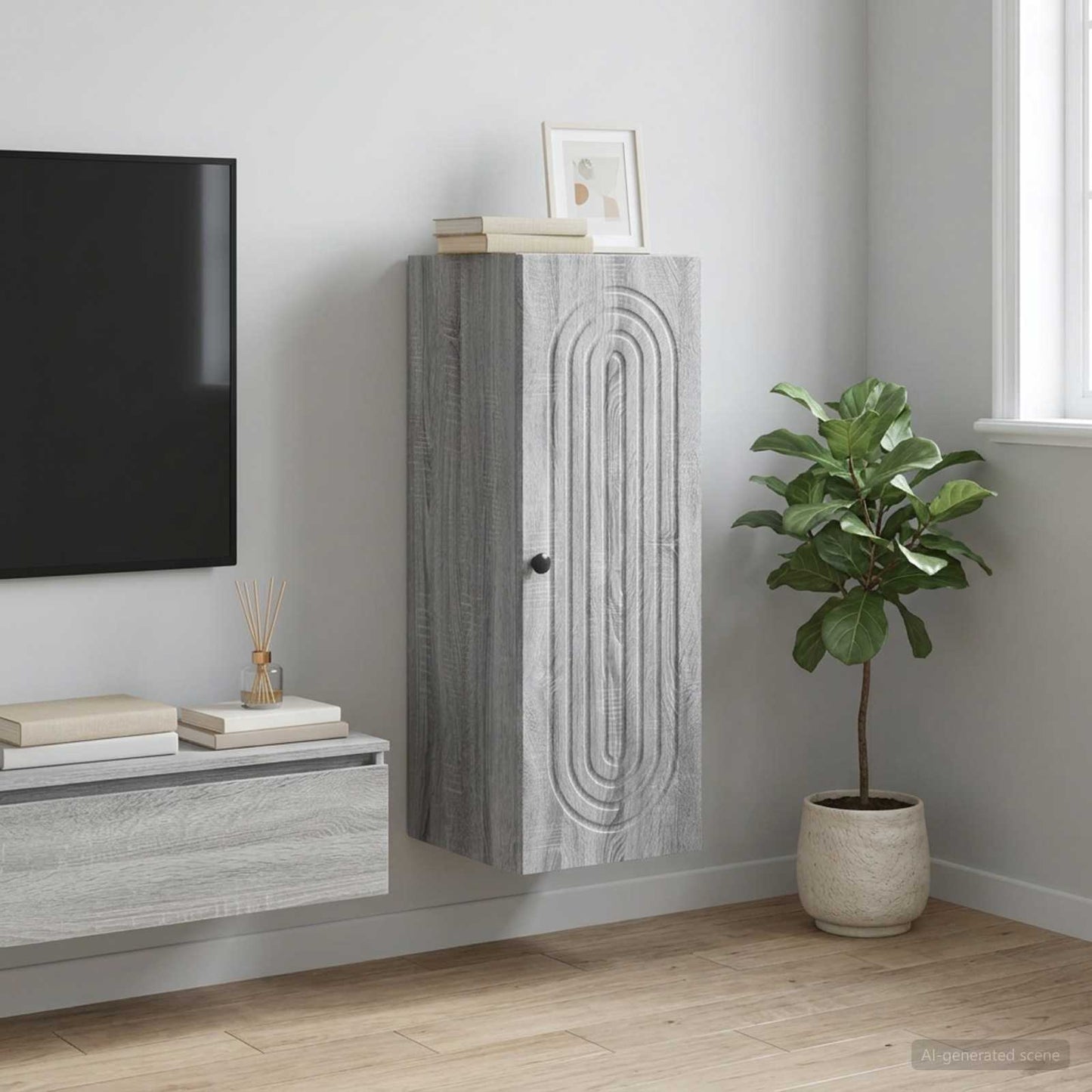 Wall-Mounted Cabinet Grey Sonoma 33 x 34.5 x 90 cm