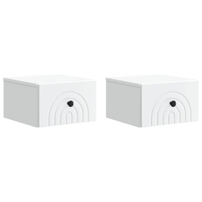 Wall-Mounted Bedside Cabinet 2 pcs White 33 x 34.5 x 20 cm