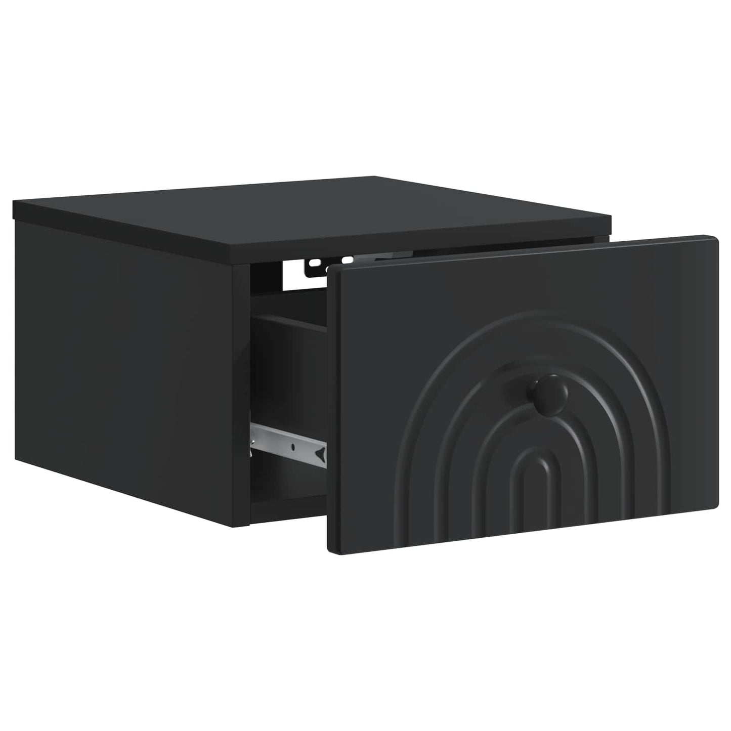 Wall-Mounted Bedside Cabinet Black 33 x 34.5 x 20 cm