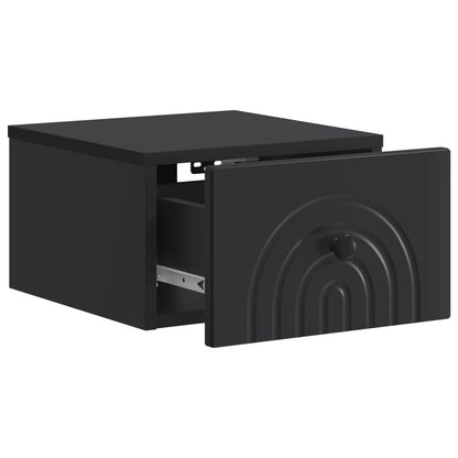 Wall-Mounted Bedside Cabinet Black 33 x 34.5 x 20 cm